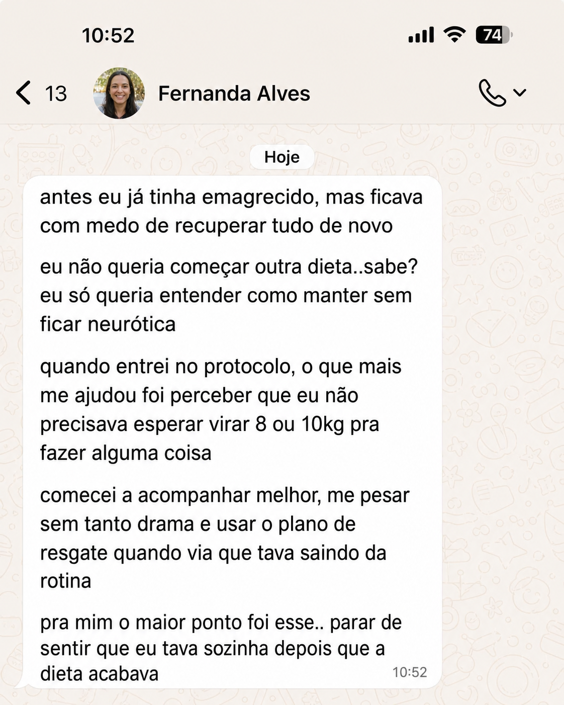 Depoimento de Fernanda Alves