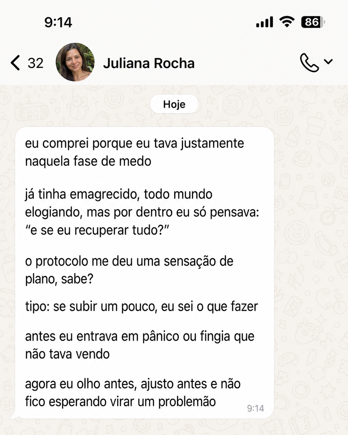Depoimento de Juliana Rocha